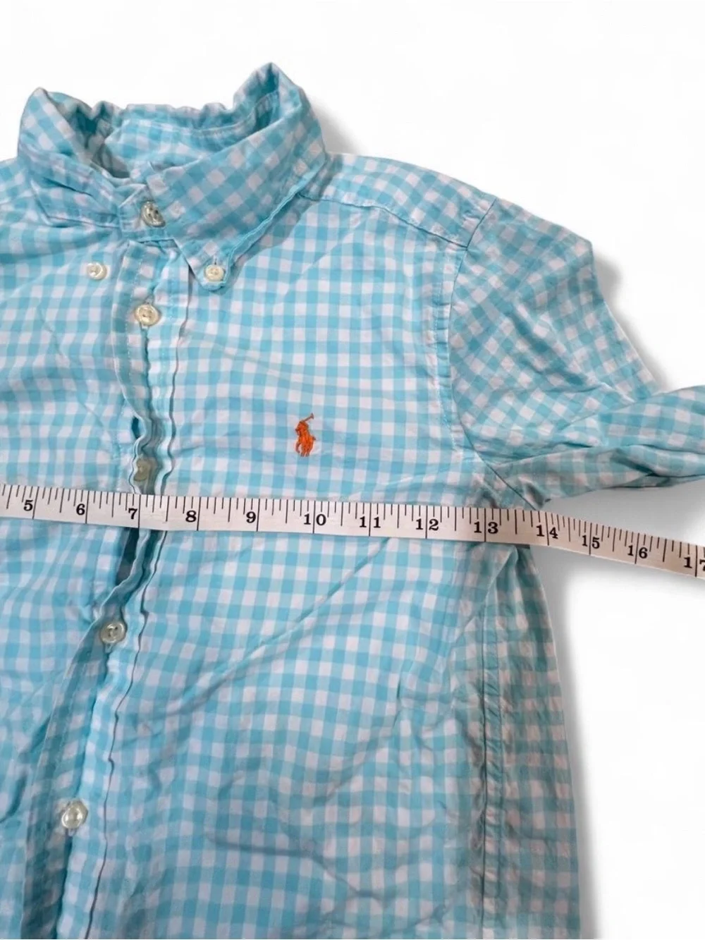 Ralph Lauren Boys' Light Blue Gingham Button-Down Shirt